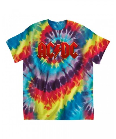 AC/DC T-Shirt | Classic Red and Yellow Logo Tie Dye Shirt $8.89 Shirts