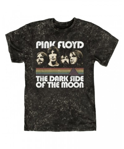 Pink Floyd T-shirt | Dark Side Of The Moon Retro Design Distressed Mineral Wash Shirt $14.68 Shirts