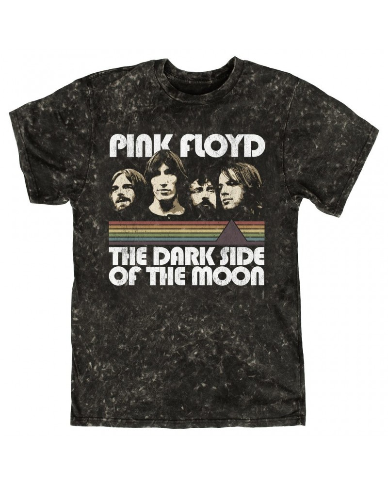 Pink Floyd T-shirt | Dark Side Of The Moon Retro Design Distressed Mineral Wash Shirt $14.68 Shirts