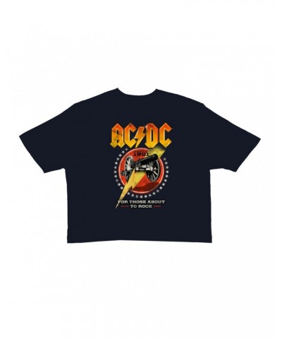 AC/DC Ladies' Crop Tee | For Those About To Rock Tour 1981 Crop T-shirt $12.67 Shirts