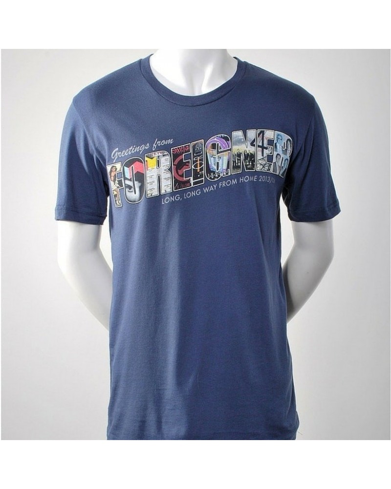 Foreigner Dark Blue Greetings From Foreigner T-Shirt $6.60 Shirts