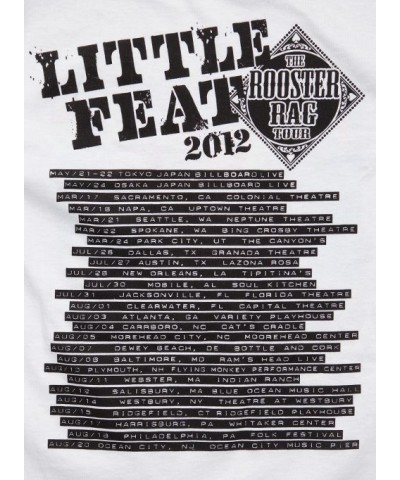 Little Feat "Rooster Rag Map/Itinerary 2012" T-Shirt $3.30 Shirts