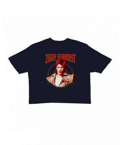 David Bowie Ladies' Crop Tee | Featuring Ziggy Stardust Crop T-shirt $11.59 Shirts