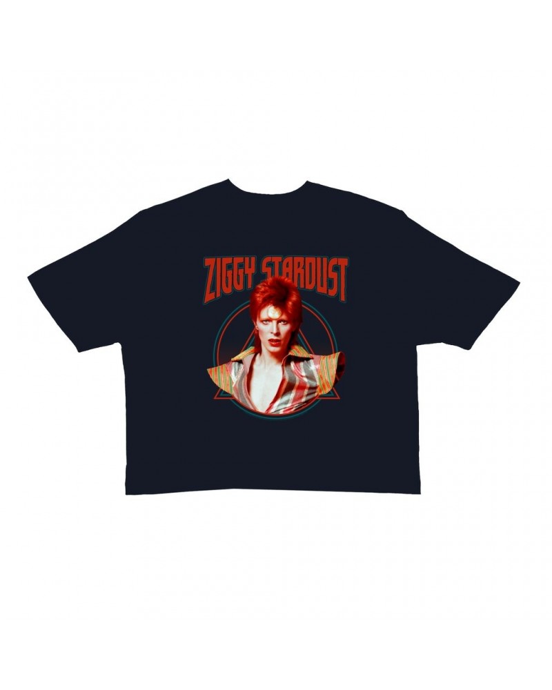 David Bowie Ladies' Crop Tee | Featuring Ziggy Stardust Crop T-shirt $11.59 Shirts