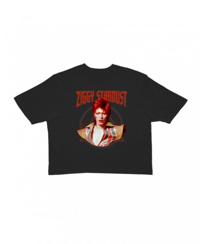 David Bowie Ladies' Crop Tee | Featuring Ziggy Stardust Crop T-shirt $11.59 Shirts