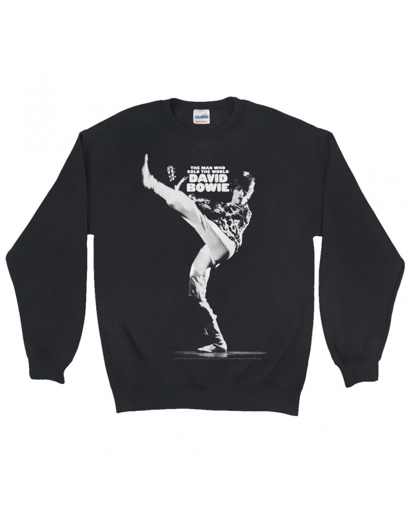 David Bowie Sweatshirt | The Man Who Sold The World White Design Sweatshirt $14.33 Sweatshirts