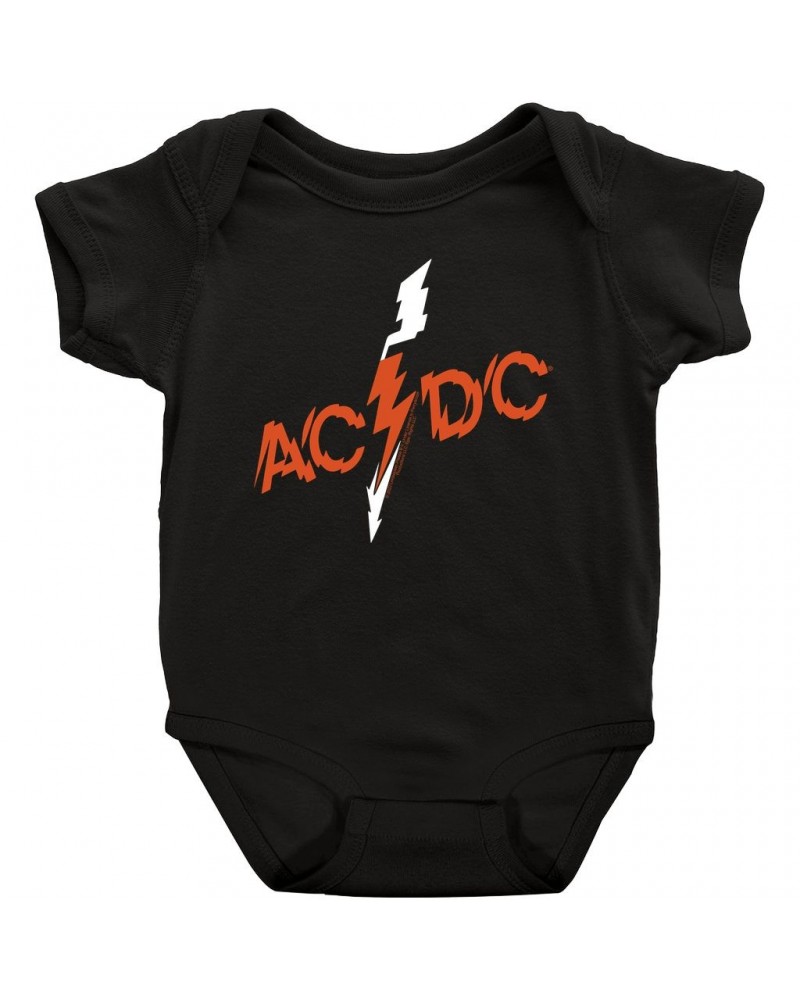 AC/DC Baby Short Sleeve Bodysuit | Vintage Retro Powerage Logo Bodysuit $6.18 Kids