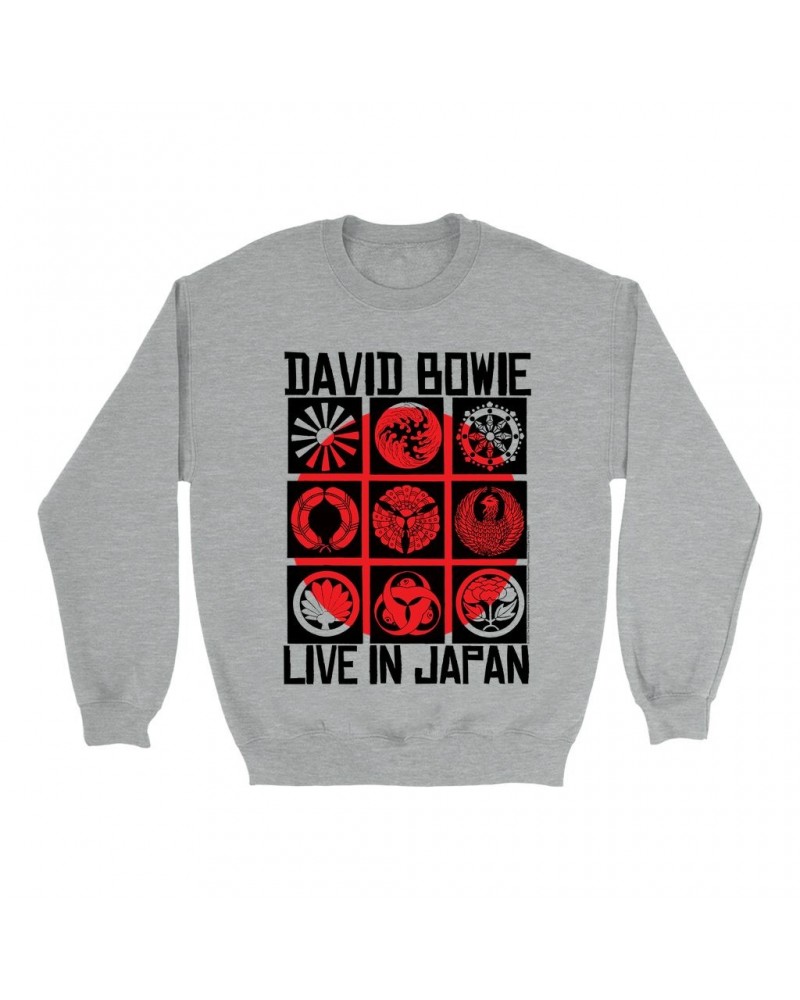 David Bowie Sweatshirt | Live In Japan Concert Poster Sweatshirt $10.49 Sweatshirts