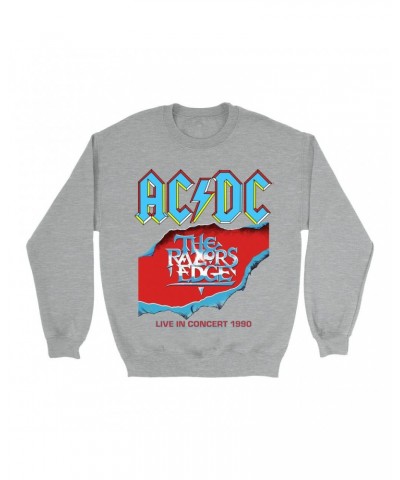 AC/DC Sweatshirt | Bold Primary Color Razors Edge Cover Design Sweatshirt $17.48 Sweatshirts