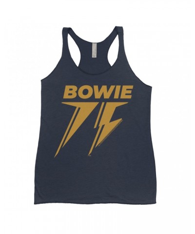 David Bowie Ladies' Tank Top | Gold 75th Logo Shirt $12.74 Shirts