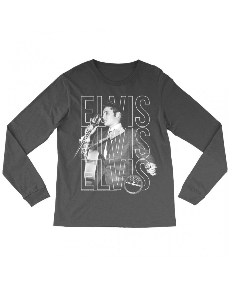 Elvis Presley Long Sleeve Shirt | Live Sun Triple Logo Shirt $11.08 Shirts