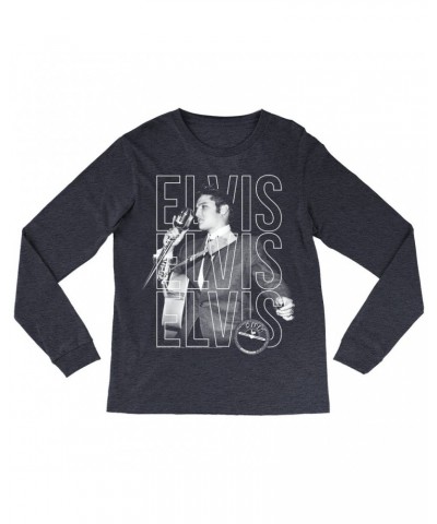 Elvis Presley Long Sleeve Shirt | Live Sun Triple Logo Shirt $11.08 Shirts