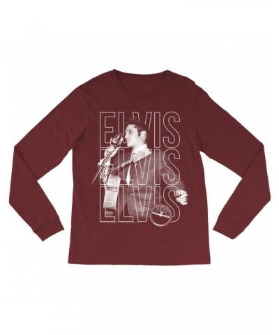 Elvis Presley Long Sleeve Shirt | Live Sun Triple Logo Shirt $11.08 Shirts