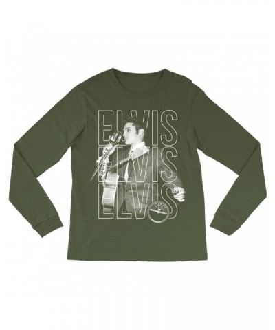 Elvis Presley Long Sleeve Shirt | Live Sun Triple Logo Shirt $11.08 Shirts