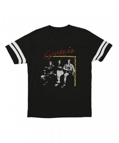 Genesis T-Shirt | Abacab Album Design Distressed Football Shirt $12.85 Shirts