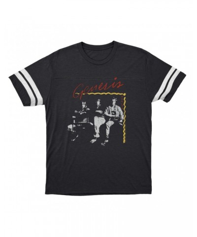 Genesis T-Shirt | Abacab Album Design Distressed Football Shirt $12.85 Shirts