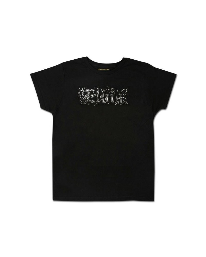 Elvis Presley Rhinestone Scroll Women's T-Shirt $7.08 Shirts