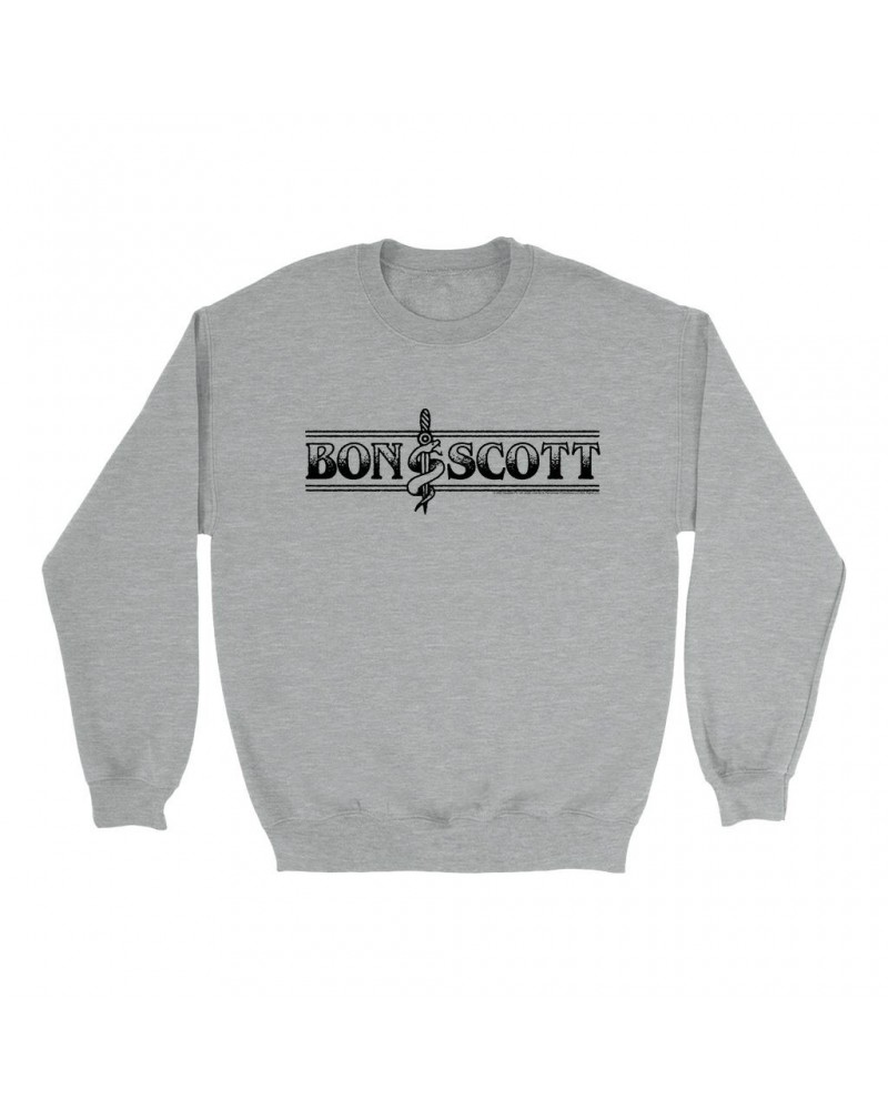 Bon Scott Sweatshirt | Bon Dagger And Snake Sailor Style Sweatshirt $15.38 Sweatshirts