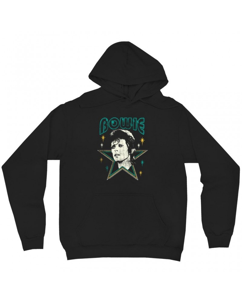 David Bowie Hoodie | Star Power Distressed Hoodie $17.98 Sweatshirts