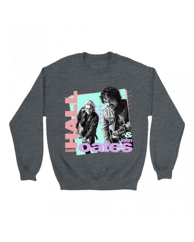 Daryl Hall & John Oates Sweatshirt | Retro Pastel Square And Lines Design Sweatshirt $14.33 Sweatshirts