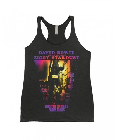 David Bowie Ladies' Tank Top | Rainbow Ombre The Rise And Fall Of Ziggy Stardust Shirt $9.26 Shirts