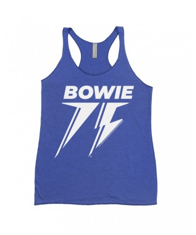 David Bowie Ladies' Tank Top | White 75th Logo Shirt $9.26 Shirts