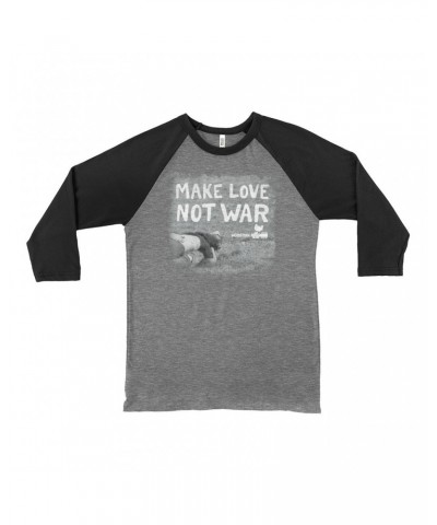 Woodstock 3/4 Sleeve Baseball Tee | Make Love Not War Famous Image Distressed Shirt $11.08 Shirts