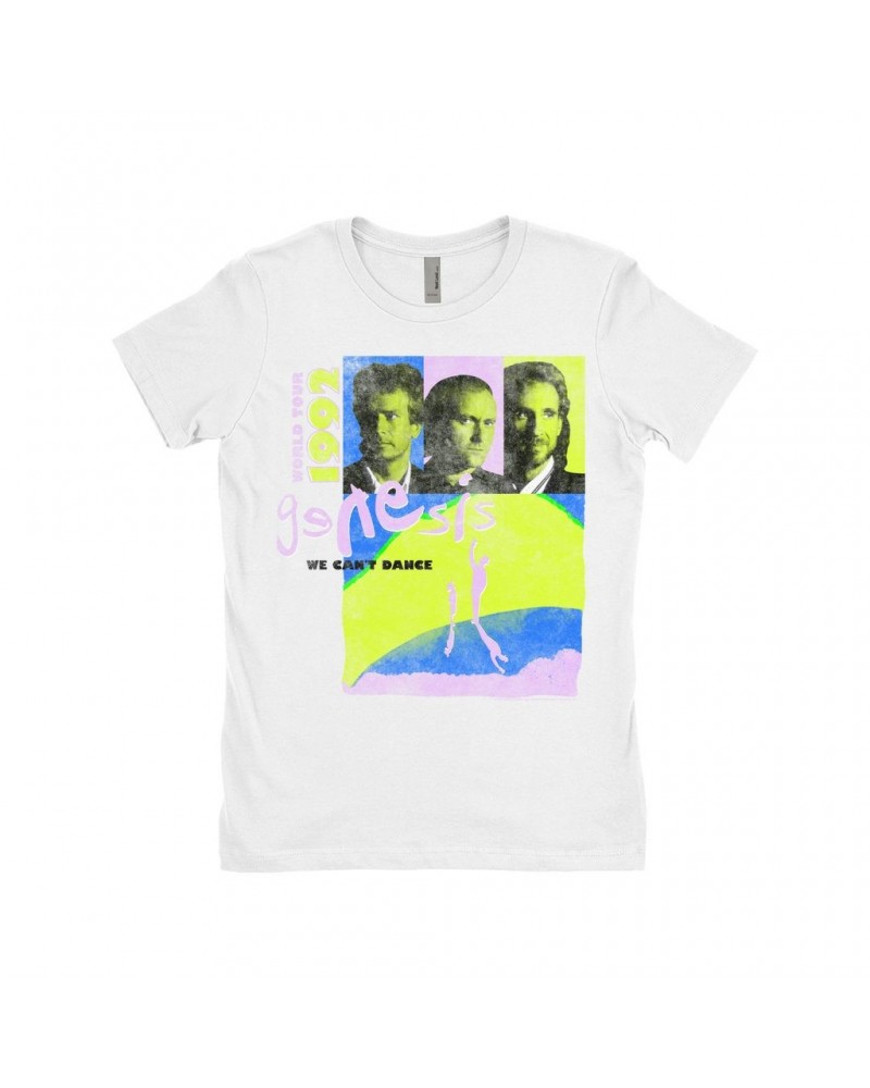 Genesis Ladies' Boyfriend T-Shirt | Neon We Can't Dance World Tour 1992 Shirt $11.73 Shirts