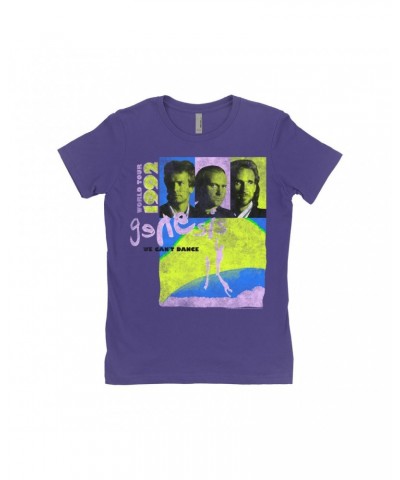 Genesis Ladies' Boyfriend T-Shirt | Neon We Can't Dance World Tour 1992 Shirt $11.73 Shirts