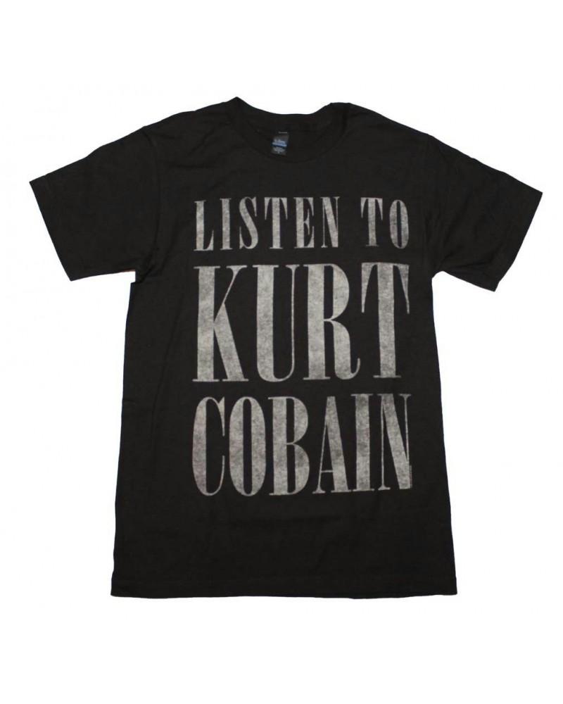 Kurt Cobain Nirvana T Shirt | Nirvana Listen to Kurt Cobain Slim Fit T-Shirt $5.11 Shirts