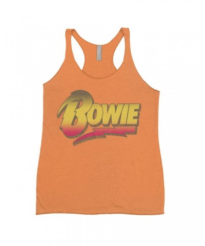 David Bowie Ladies' Tank Top | Funky Bolt Logo Ombre Distressed Shirt $11.29 Shirts