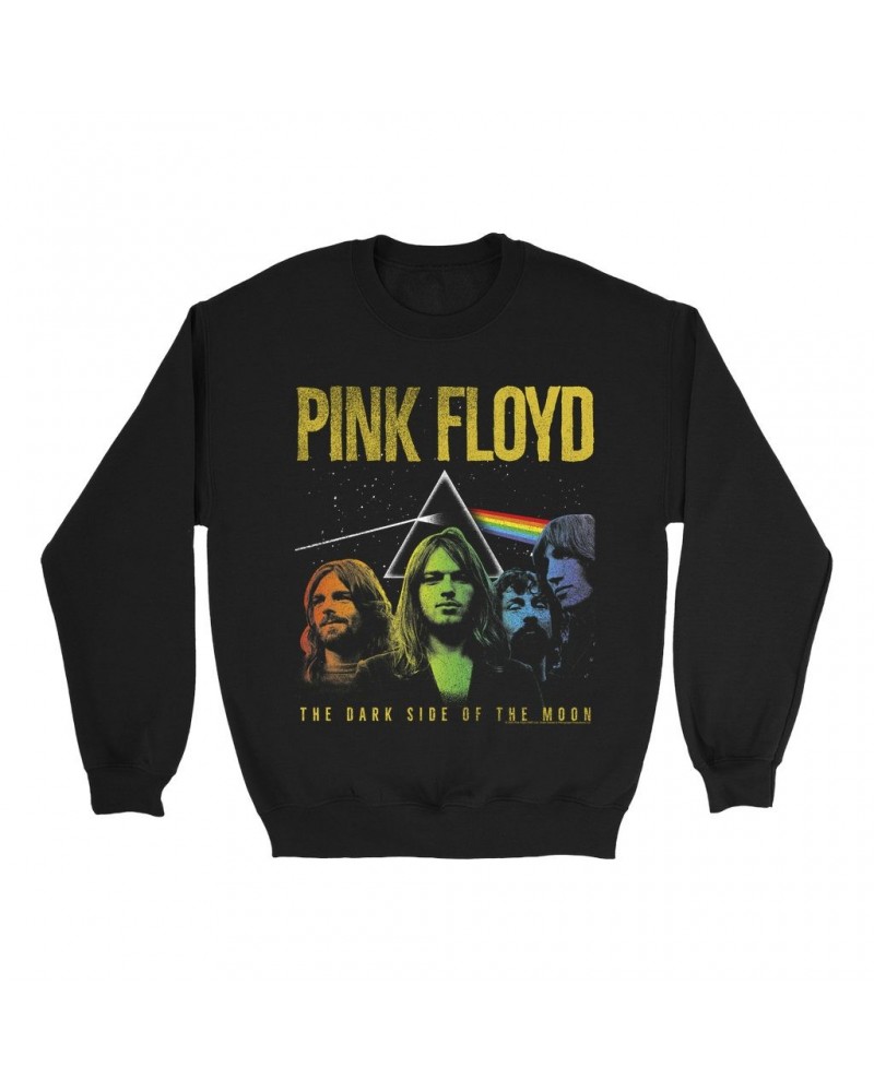 Pink Floyd Sweatshirt | Band Photo Ombre Prism Image Sweatshirt $13.28 Sweatshirts