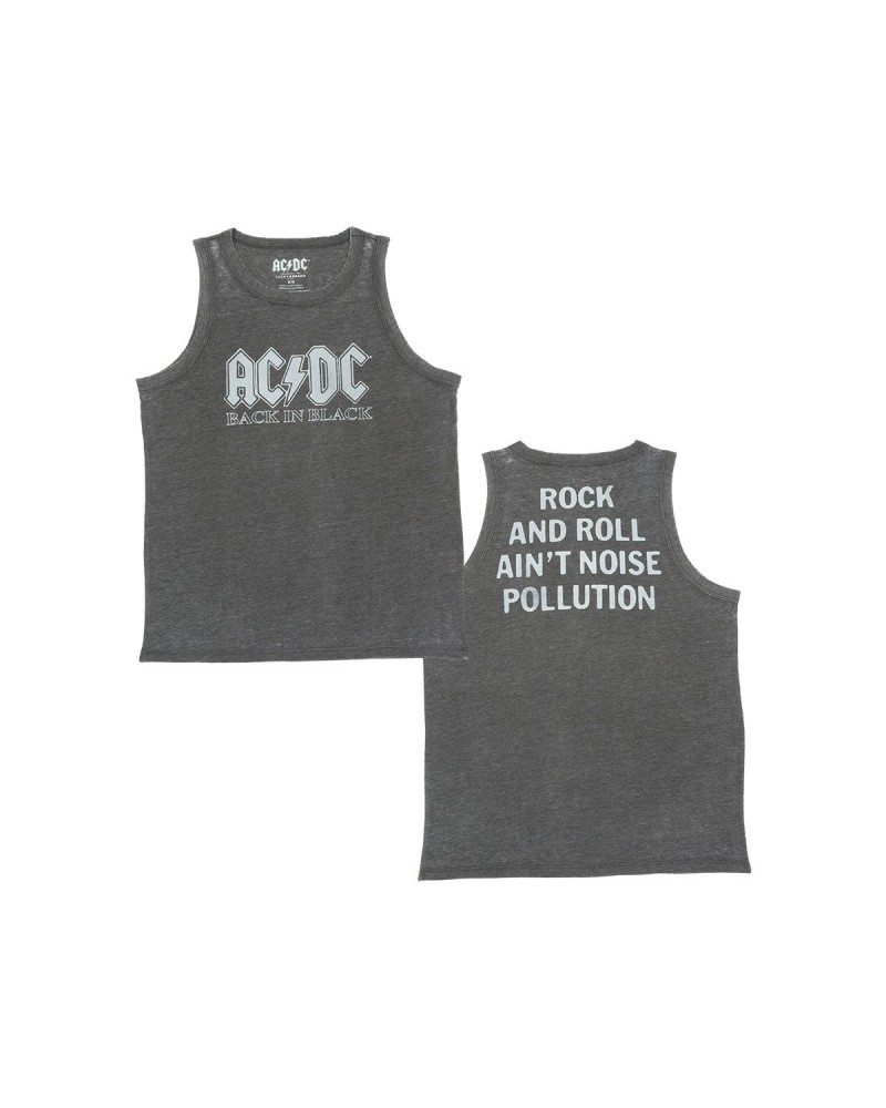 AC/DC Back in Black/Rock And Roll Ain't Noise Pollution Grey Tank Top $10.00 Shirts