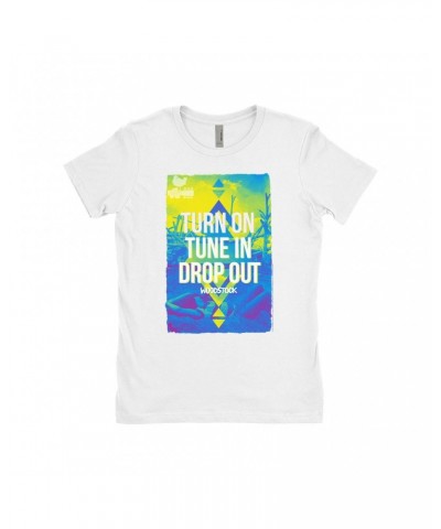 Woodstock Ladies' Boyfriend T-Shirt | Turn On Tune In Drop Out Design Shirt $10.48 Shirts