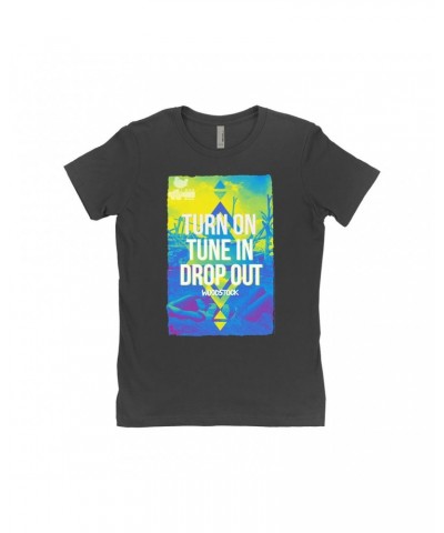 Woodstock Ladies' Boyfriend T-Shirt | Turn On Tune In Drop Out Design Shirt $10.48 Shirts