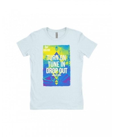 Woodstock Ladies' Boyfriend T-Shirt | Turn On Tune In Drop Out Design Shirt $10.48 Shirts