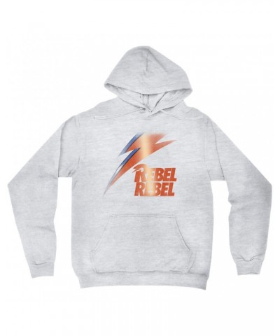 David Bowie Hoodie | Rebel Rebel And Lightning Bolt Design Distressed Hoodie $12.78 Sweatshirts