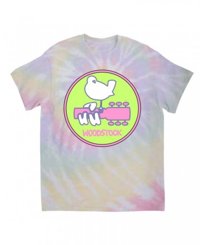 Woodstock T-Shirt | Neon Pastel Ombre Logo Design Tie Dye Shirt $8.35 Shirts